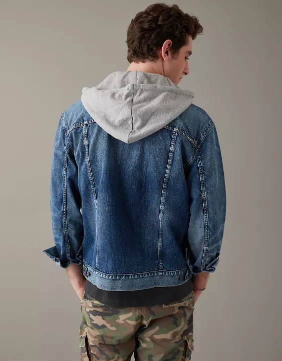 AE Hooded Denim Trucker Jacket 4 AE Hooded Denim Trucker Jacket - Image 2