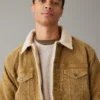 AE Corduroy Sherpa Trucker Jacket -Aerie 0106 1589 209 of