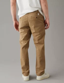 AE Flex Relaxed Straight Lived-In Khaki Pant -Aerie 0124 4764 238 ob