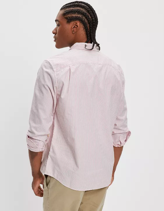 AE Everyday Striped Oxford Button-Up Shirt 4 AE Everyday Striped Oxford Button-Up Shirt - Image 2