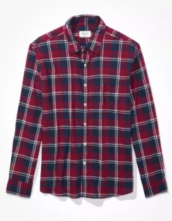 AE Super Soft Everyday Plaid Button-Up Shirt -Aerie 0153 6050 604 f