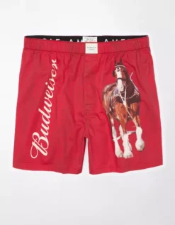 AEO Budweiser Plaid Stretch Boxer Short 7 AEO Budweiser Plaid Stretch Boxer Short -Aerie 0220 3694 600 f
