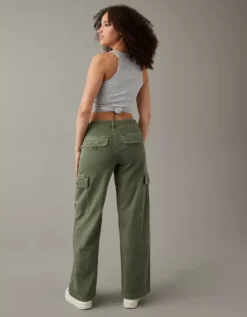 AE Stretch Curvy High-Waisted Baggy Wide-Leg Cargo Pant 6 AE Stretch Curvy High-Waisted Baggy Wide-Leg Cargo Pant -Aerie 0323 5039 309 ob