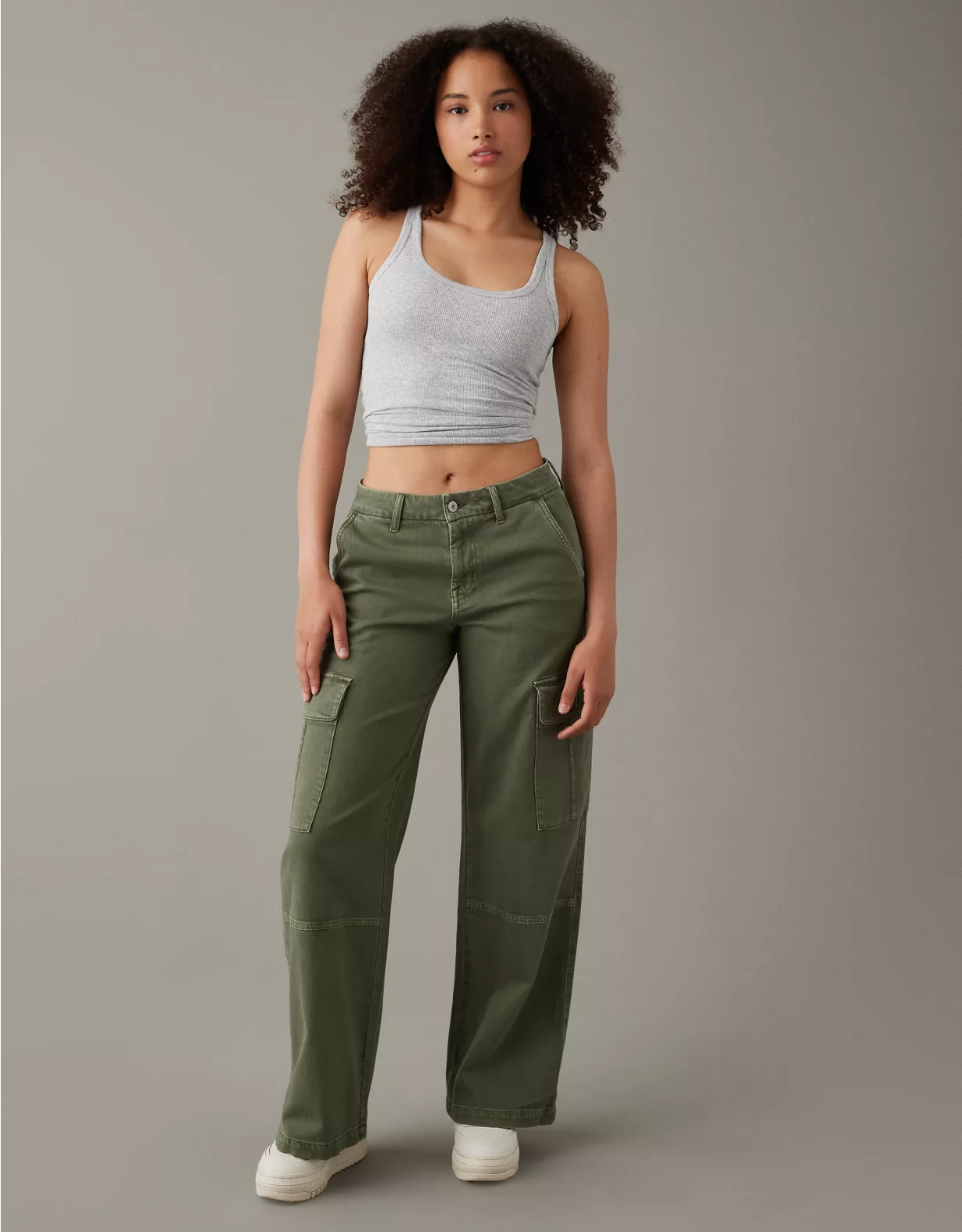 AE Stretch Curvy High-Waisted Baggy Wide-Leg Cargo Pant 3 AE Stretch Curvy High-Waisted Baggy Wide-Leg Cargo Pant