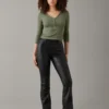 AE Curvy Super High-Waisted Kick Bootcut Vegan Leather Pant 1 AE Curvy Super High-Waisted Kick Bootcut Vegan Leather Pant -Aerie 0323 5056 016 of