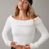 AE Off-the-Shoulder Cropped Sweater 2 AE Off-the-Shoulder Cropped Sweater -Aerie 0341 1060 100 of