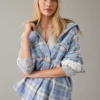 AE Plaid Fleece & Love Shacket -Aerie 0355 5282 400 of