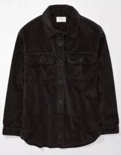 AE Dreamy Drape Oversized Corduroy Shirt -Aerie 0355 5350 001 f