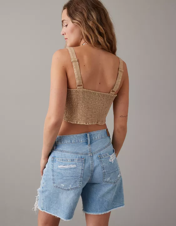 AE Cropped Denim Corset Tank Top 4 AE Cropped Denim Corset Tank Top - Image 2