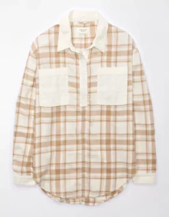 AE Oversized Plaid Pullover Shirt 7 AE Oversized Plaid Pullover Shirt -Aerie 0359 5266 106 f