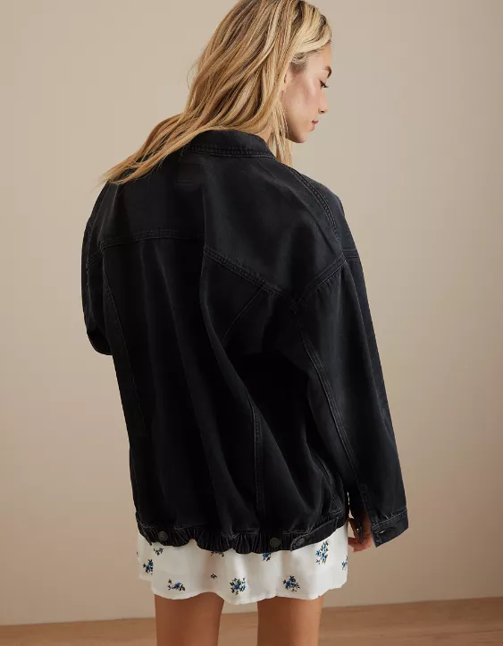 AE Oversized Denim Boyfriend Jacket 5 AE Oversized Denim Boyfriend Jacket - Image 3