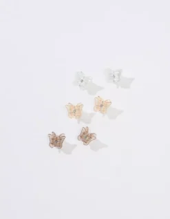 AEO Butterfly Mini Hair Clip 6-Pack -Aerie 0421 6666 900 b