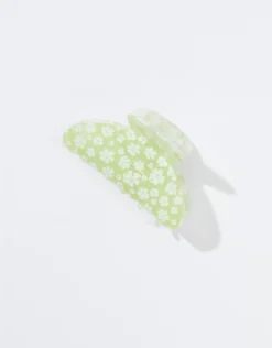 AEO Green Flower Claw Clip