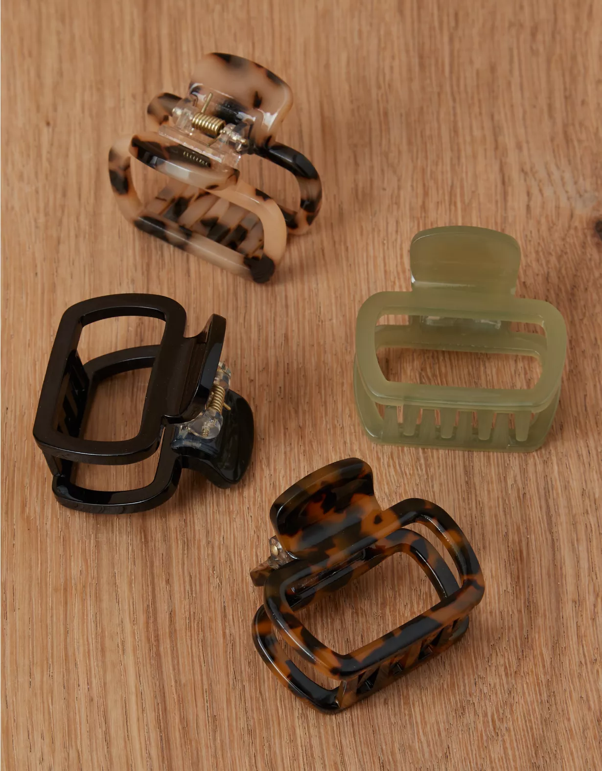 AE Green & Brown Claw Clip 4-Pack 3 AE Green & Brown Claw Clip 4-Pack