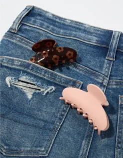 AEO Embossed Flower Claw Clip 2-Pack