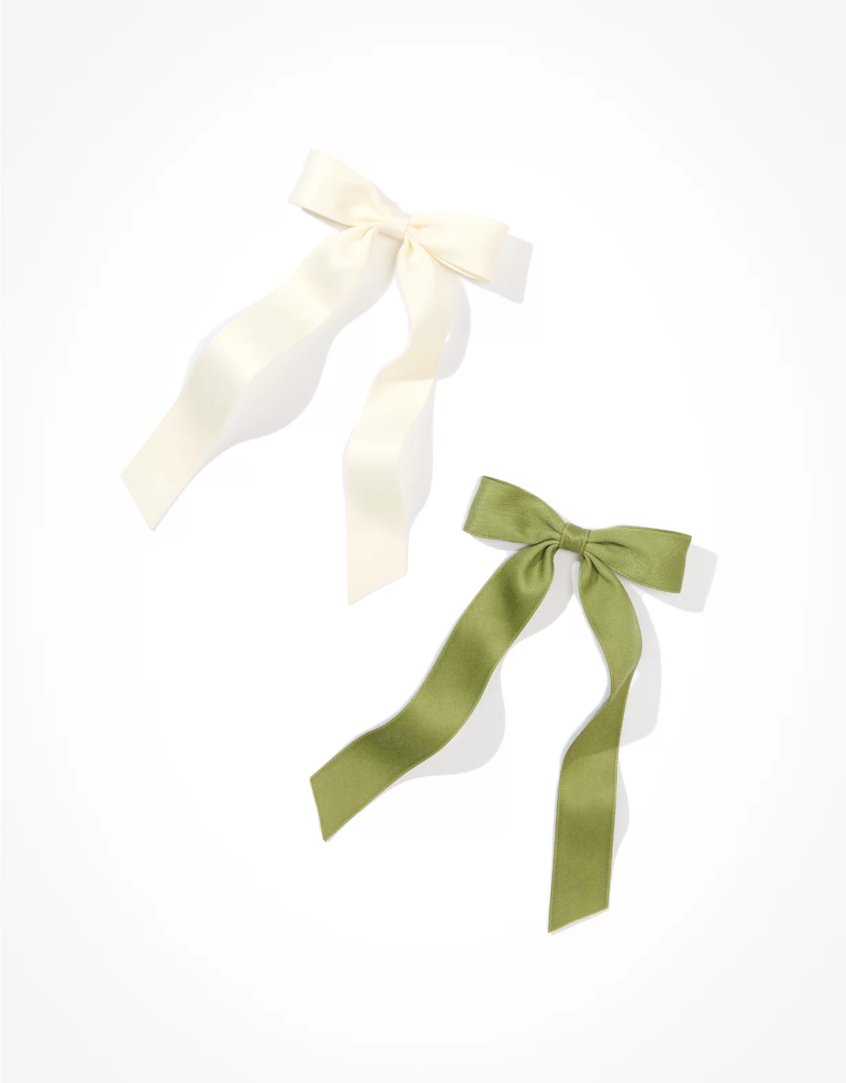 AEO Green + Cream Hair Bow 2-Pack 3 AEO Green + Cream Hair Bow 2-Pack