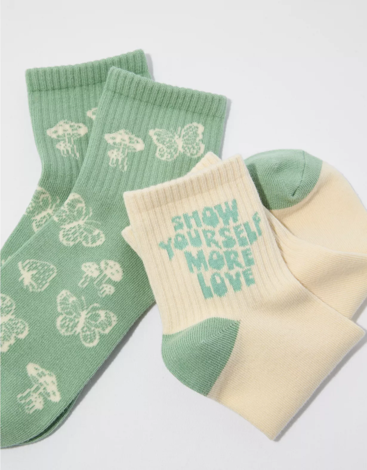 AE Butterfly + Self Love Boyfriend Sock 2-Pack 3 AE Butterfly + Self Love Boyfriend Sock 2-Pack