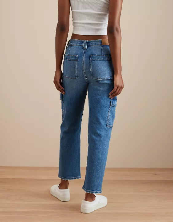 AE Stretch Super High-Waisted Ankle Straight Cargo Jean 4 AE Stretch Super High-Waisted Ankle Straight Cargo Jean - Image 2
