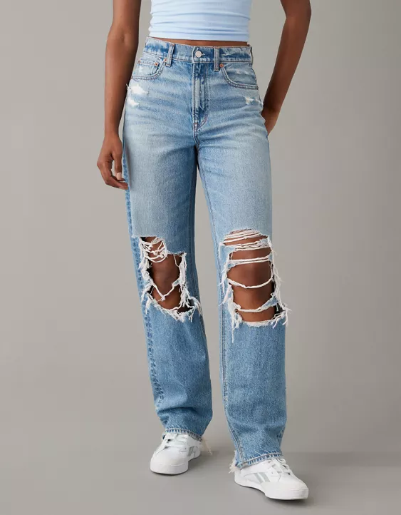 AE Strigid Ripped Highest Waist Baggy Straight Jean 4 AE Strigid Ripped Highest Waist Baggy Straight Jean - Image 2