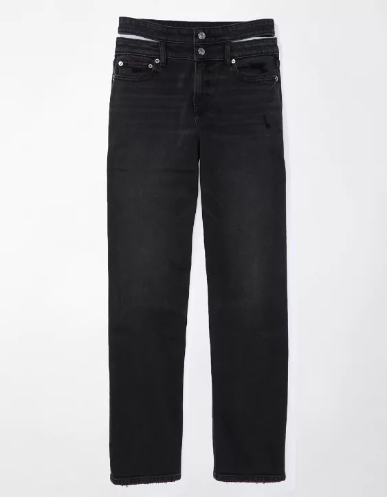 AE Stretch Super High-Waisted Baggy Straight Cut-Out Jean 5 AE Stretch Super High-Waisted Baggy Straight Cut-Out Jean - Image 3