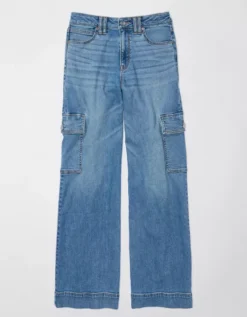 AE Dreamy Drape Stretch Super High-Waisted Cargo Baggy Wide-Leg Jean -Aerie 0437 4914 584 f