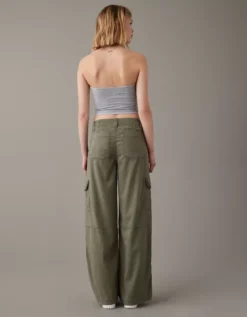 AE Dreamy Drape Stretch Super High-Waisted Cargo Baggy Wide-Leg Pant -Aerie 0461 5030 309 ob