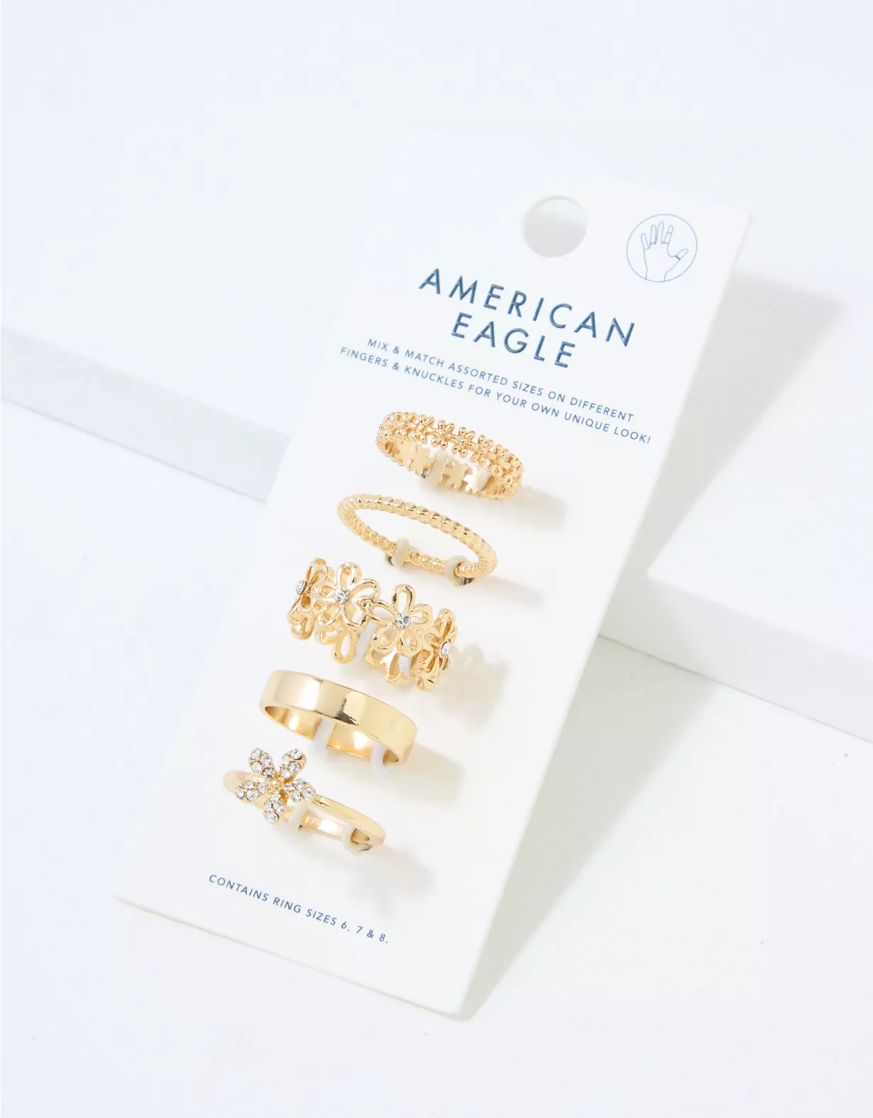 AE Gold Floral Ring 5-Pack 4 AE Gold Floral Ring 5-Pack - Image 2