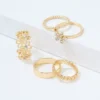 AE Gold Floral Ring 5-Pack -Aerie 0481 6543 700 f