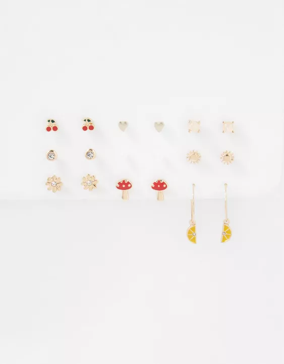 AEO Fruit Hoop + Stud Earring 18-Pack 5 AEO Fruit Hoop + Stud Earring 18-Pack - Image 3