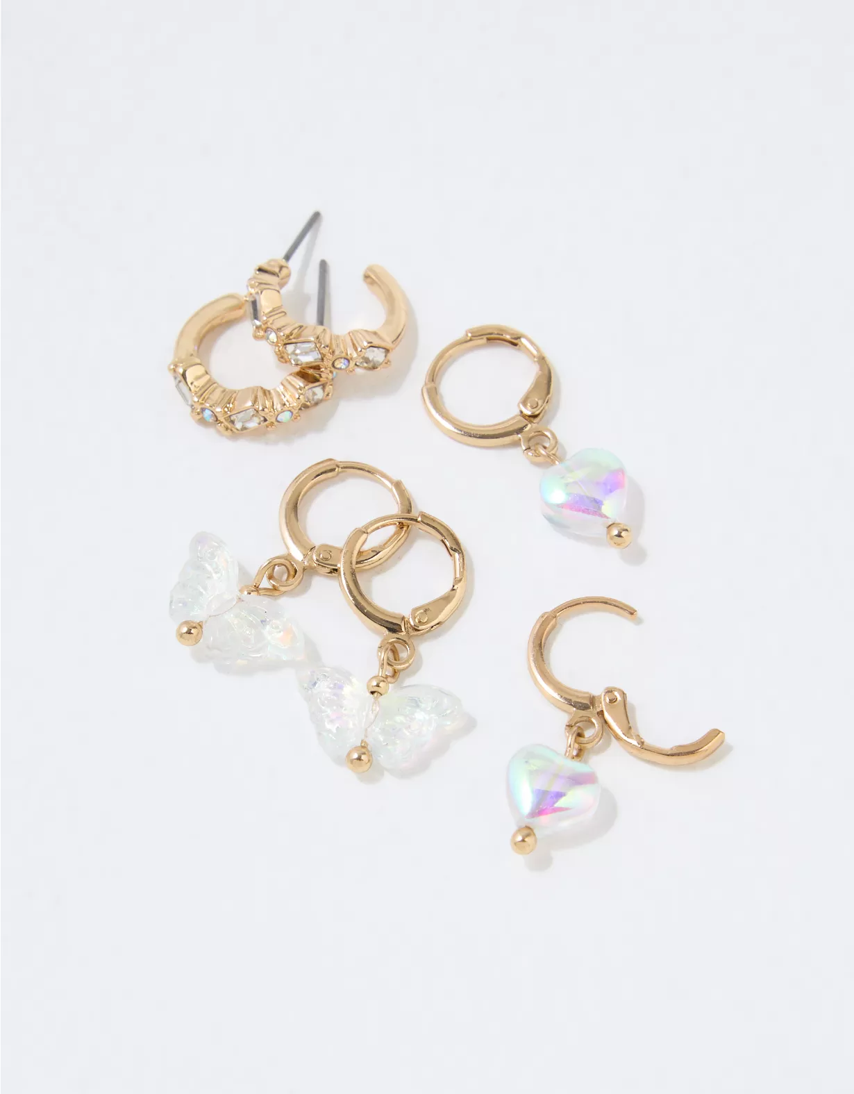 AEO Crystal Butterfly Hoop Earring 3-Pack 4 AEO Crystal Butterfly Hoop Earring 3-Pack - Image 2