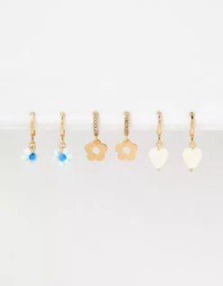 AE Daisy Hoop Earrings 6-Pack 7 AE Daisy Hoop Earrings 6-Pack -Aerie 0484 6984 900 d1