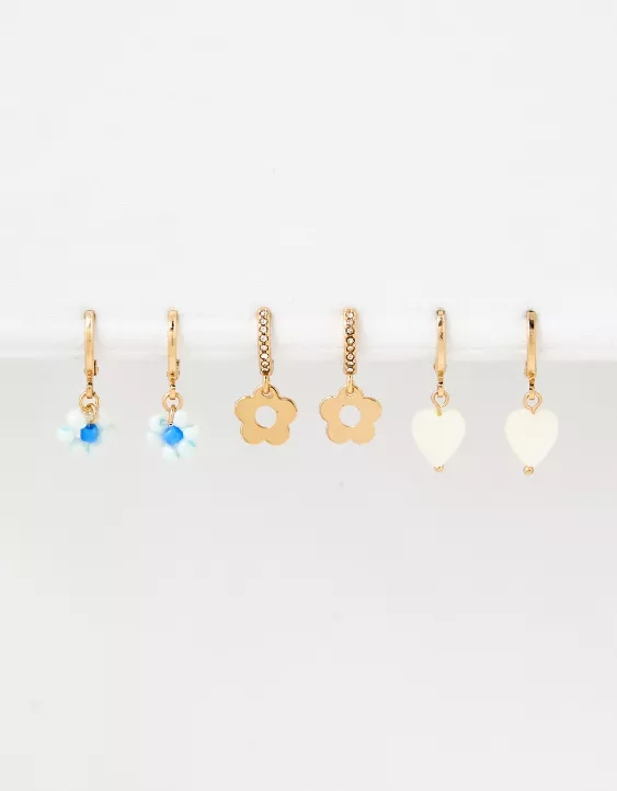 AE Daisy Hoop Earrings 6-Pack 5 AE Daisy Hoop Earrings 6-Pack - Image 3