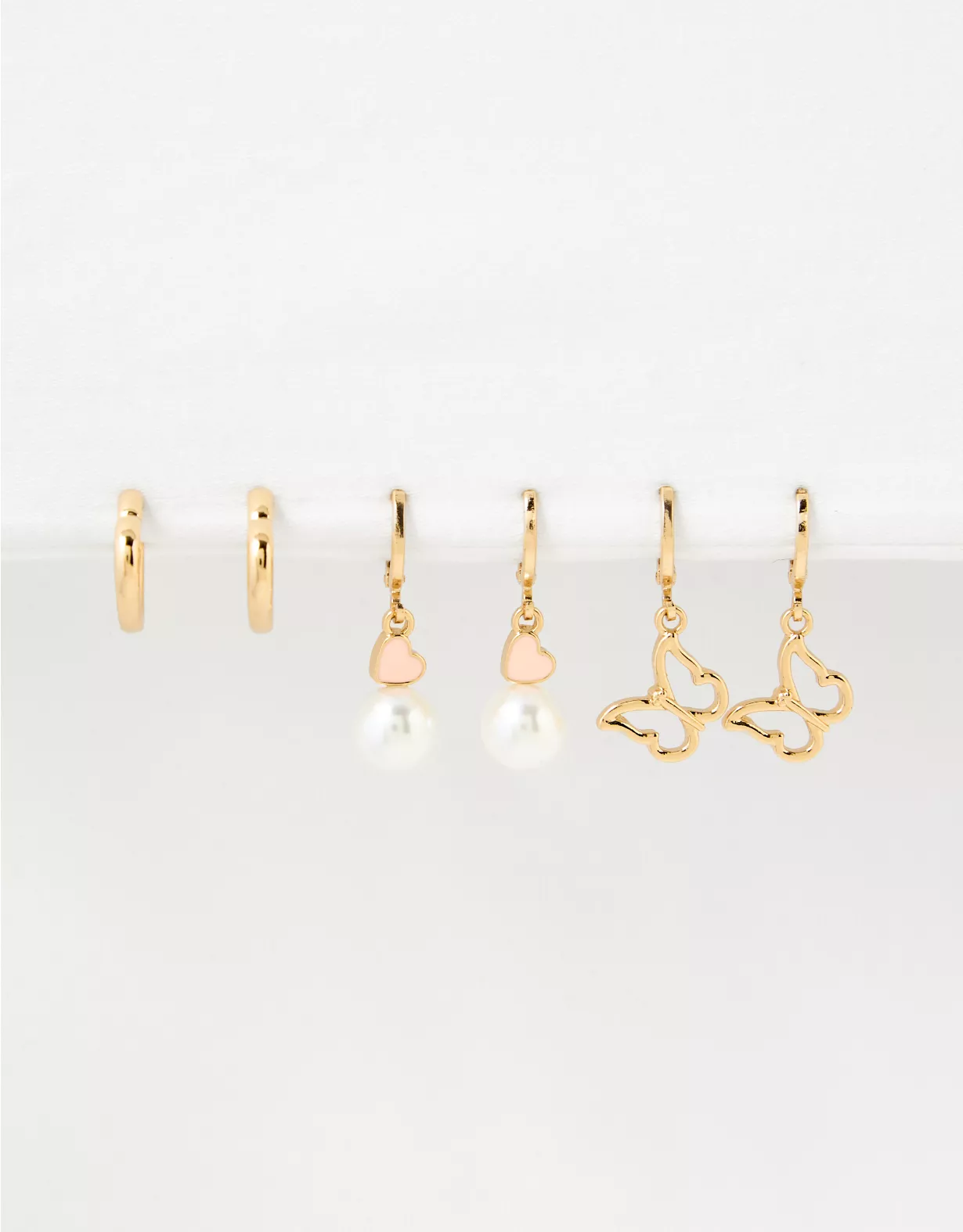 AE Heart & Butterfly Earrings 3-Pack 4 AE Heart & Butterfly Earrings 3-Pack - Image 2