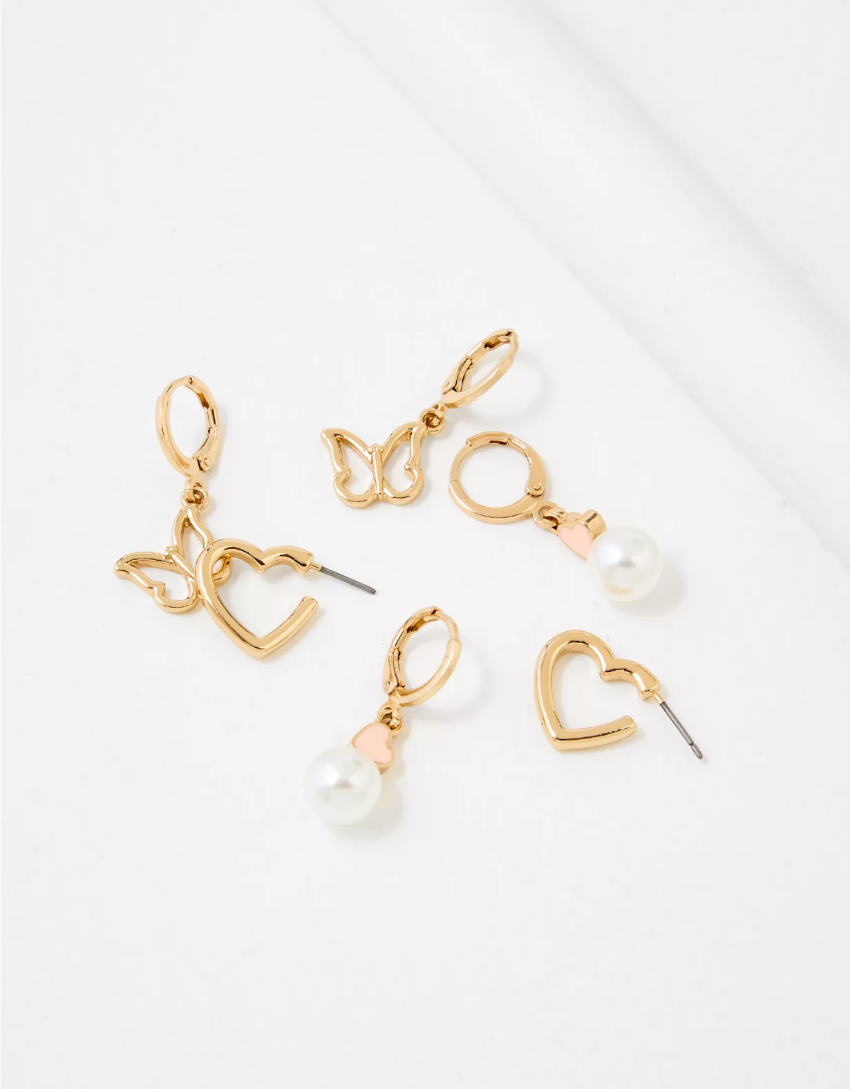 AE Heart & Butterfly Earrings 3-Pack 3 AE Heart & Butterfly Earrings 3-Pack