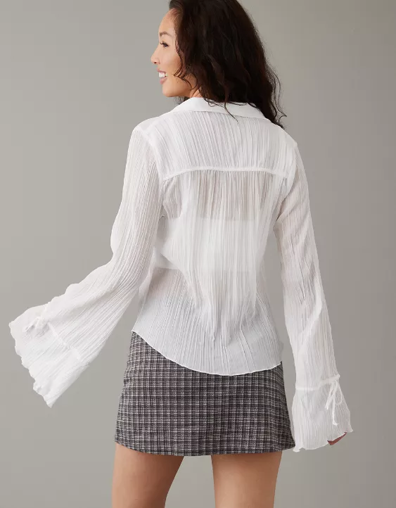 AE Mesh Ruffled Shirt 4 AE Mesh Ruffled Shirt - Image 2