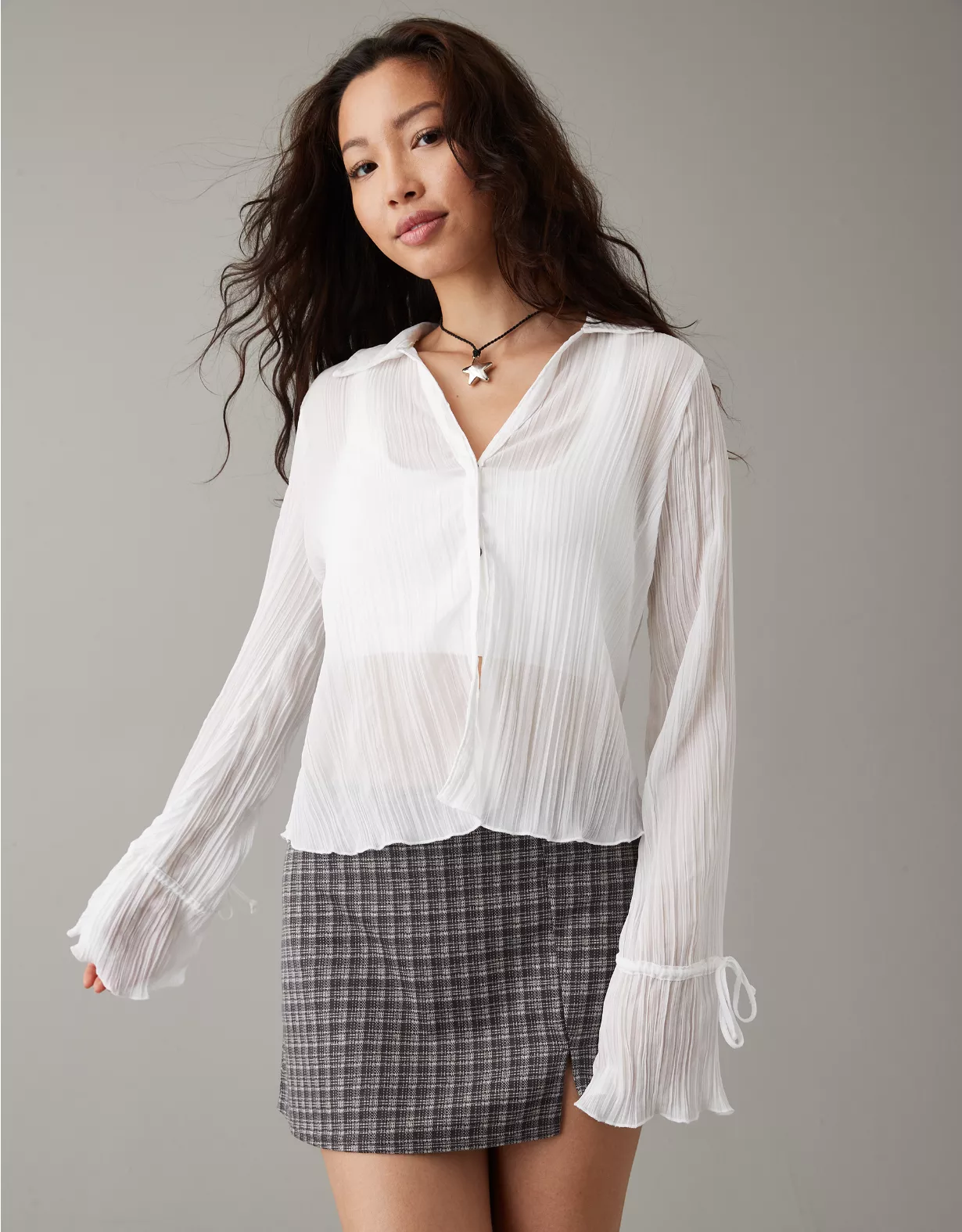 AE Mesh Ruffled Shirt 3 AE Mesh Ruffled Shirt