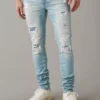 AE AirFlex+ Temp Tech Patched Stacked Jean -Aerie 1113 6697 926 of