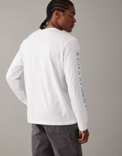 AE Super Soft Long-Sleeve Graphic T-Shirt -Aerie 1182 3389 100 ob