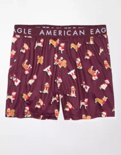 AEO Christmas Dogs Ultra Soft Pocket Boxer Short -Aerie 1237 3702 613 f