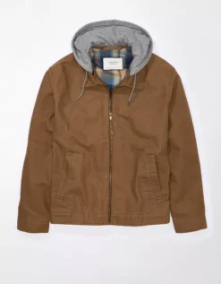 AE Fleece Hooded Workwear Jacket -Aerie 2101 1549 200 f