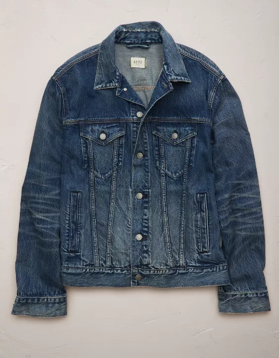 AE77 Premium Denim Trucker Jacket 5 AE77 Premium Denim Trucker Jacket - Image 3