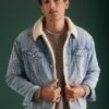 AE77 Premium Sherpa Denim Jacket -Aerie 2308 1546 401 of