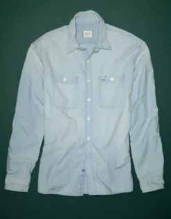 AE77 Premium Chambray Workshirt 7 AE77 Premium Chambray Workshirt -Aerie 2308 2418 401 f