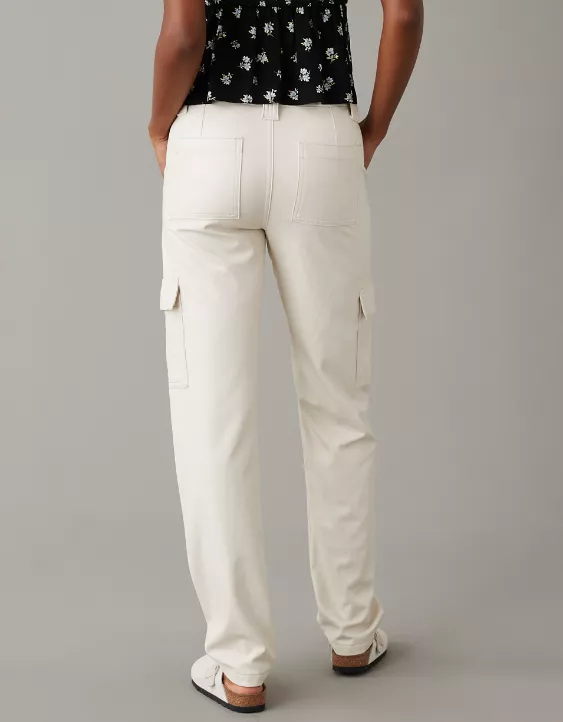 AE Stretch High-Waisted Vegan Leather Straight Cargo Pant 5 AE Stretch High-Waisted Vegan Leather Straight Cargo Pant - Image 3