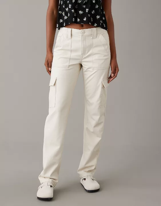 AE Stretch High-Waisted Vegan Leather Straight Cargo Pant 4 AE Stretch High-Waisted Vegan Leather Straight Cargo Pant - Image 2