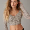 AE Mesh Cropped Corset Top 2 AE Mesh Cropped Corset Top -Aerie 2351 5349 106 of