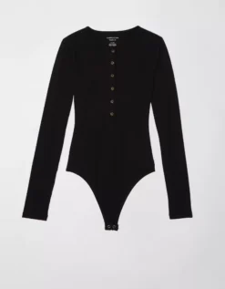 AE Long-Sleeve Henley Bodysuit -Aerie 3375 9327 001 f