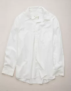 AE77 Premium Poplin Boyfriend Shirt -Aerie 3428 5261 100 f