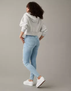 AE Next Level Curvy High-Waisted Ripped Jegging -Aerie 3439 4607 508 ob