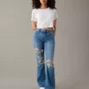 AE Stretch Curvy Ripped Super High-Waisted Flare Jean 2 AE Stretch Curvy Ripped Super High-Waisted Flare Jean -Aerie 4434 4851 926 of
